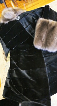 Mink coat (one-piece) with sable collar and cuffs by Castor Furs